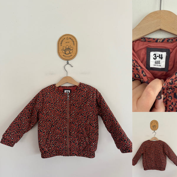 Cotton On Kids leopard print jacket Sz 3-4 NWOT