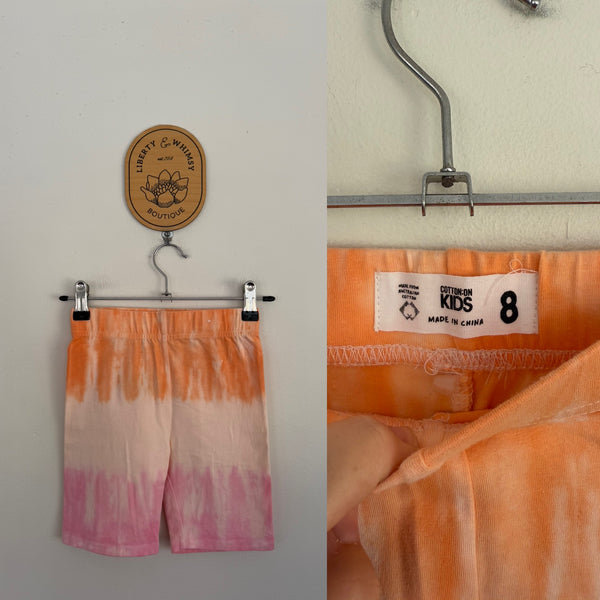 Cotton On Kids tie-dye bike shorts Sz 8 as new