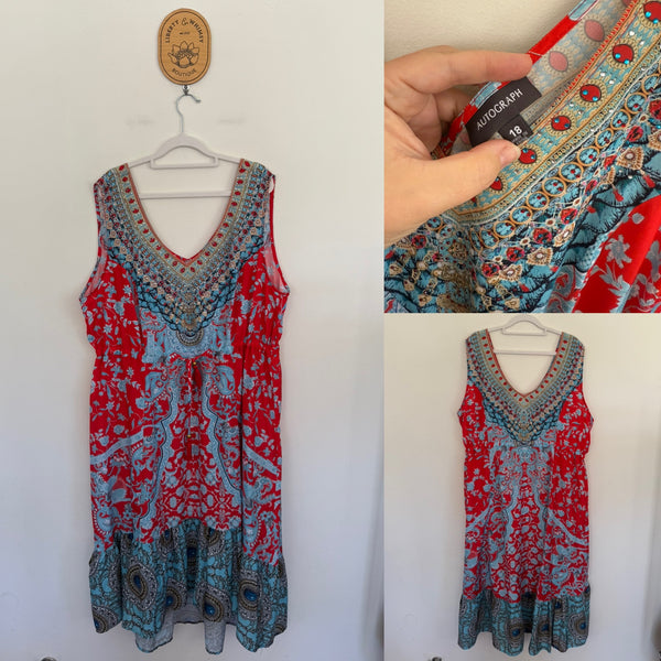 Autograph hi-lo diamanté dress Sz 18 RRP $149.99 as new worn once