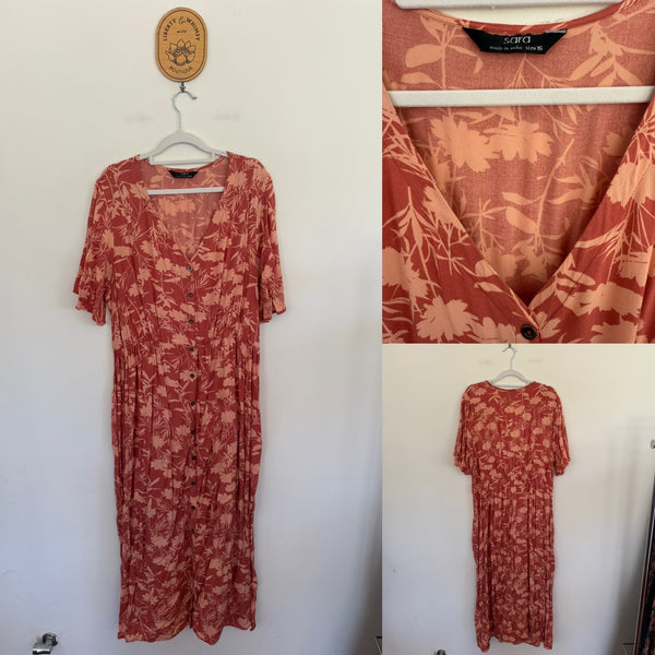Sara multi-pink dress Sz 16 EUC worn twice