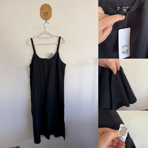 Target black euro linen cami dress Sz 18 RRP $60 NWT