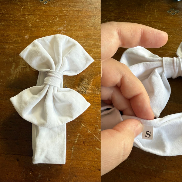 White Sz S bow 17cm 0-6m NWOT