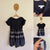 Burberry navy tartan dress Sz 10 GUC - wash fade
