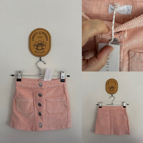 Jamie Kay pink cord skirt Sz 3 NWT