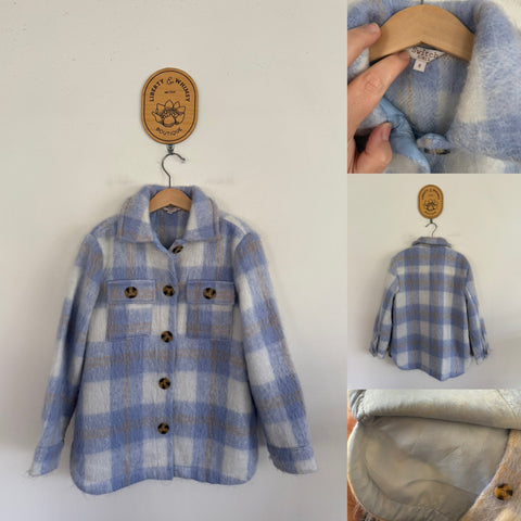Switch Girls fluffy check jacket Sz 8 as new/EUC