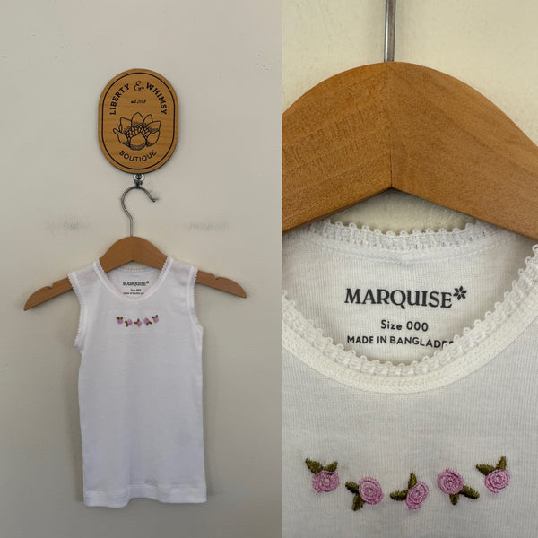 Marquise embroidered singlet Sz 000 NWOT