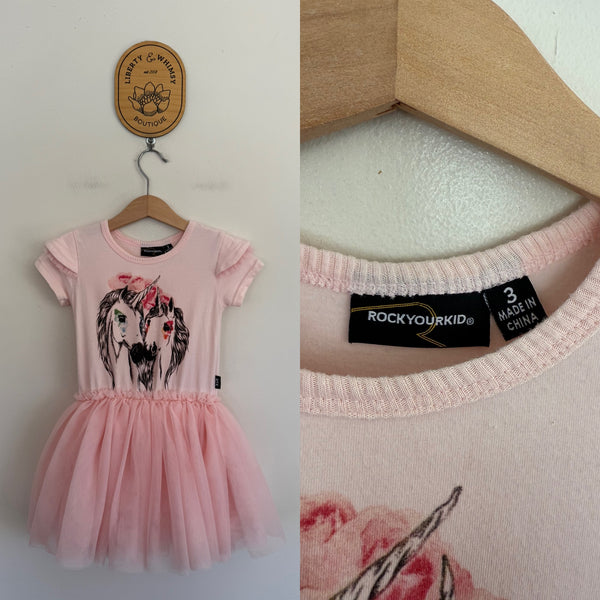 Rock Your Kid unicorns circus dress Sz 3 EUC/VGUC