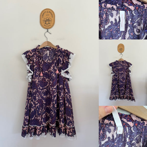 Zimmermann purple paisley dress Sz 10 as new