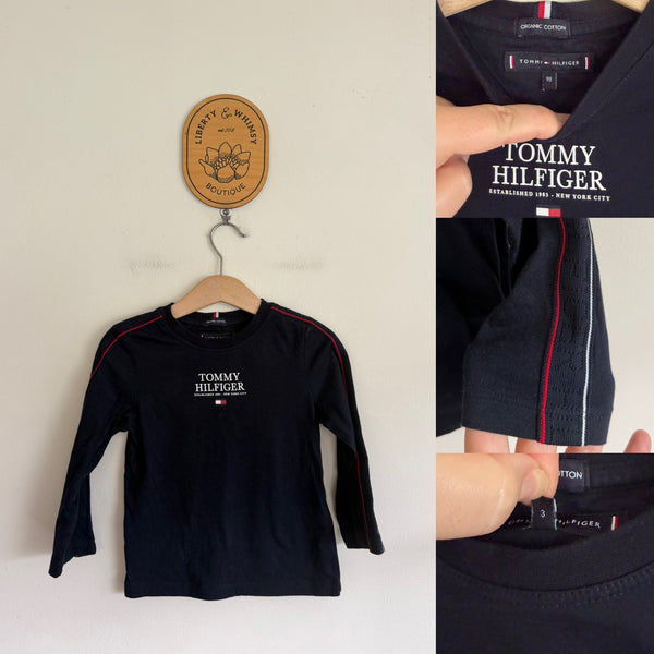 Tommy Hilfiger l/s navy tshirt Sz 3 EUC