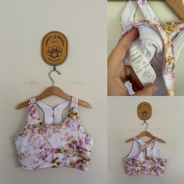 Ell & Voo floral crop top Sz 12 NWOT