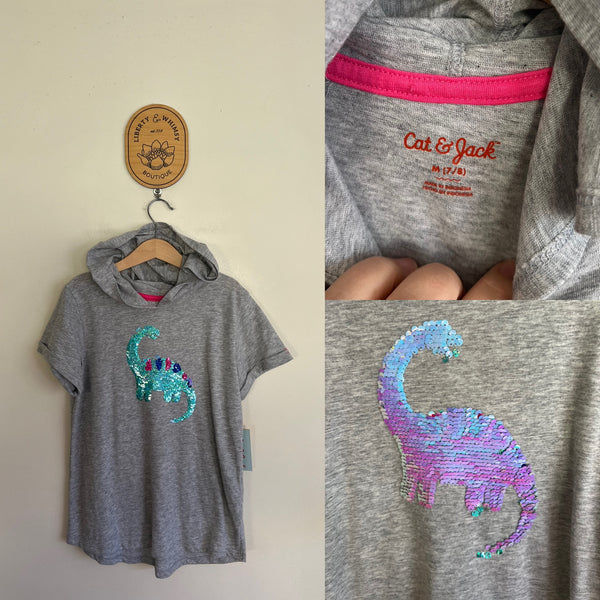 Cat & Jack two-sided sequin T-shirt Sz 7 NWT