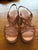 Diana Ferrari brown leather wedges Sz 41 (9.5-10) EUC worn once