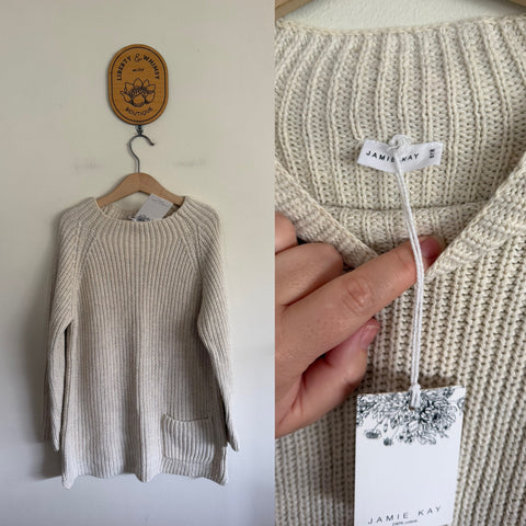 Jamie Kay l/s cream knit dress Sz 6 NWT