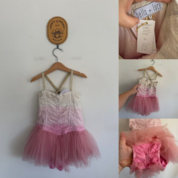 Bella + Lace pink ombré tutu romper Sz 7-8 NWT