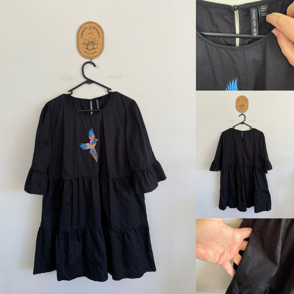 Forever New black tiered dress Sz 14 as new