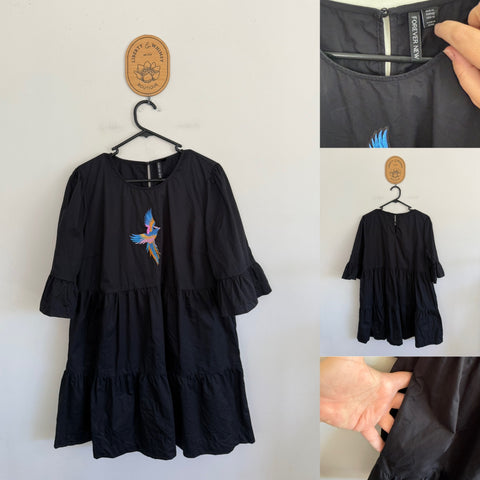 Forever New black tiered dress Sz 14 as new
