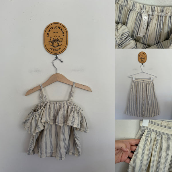 Rylee + Cru 2pc top and skirt set Sz 6-7 EEUC