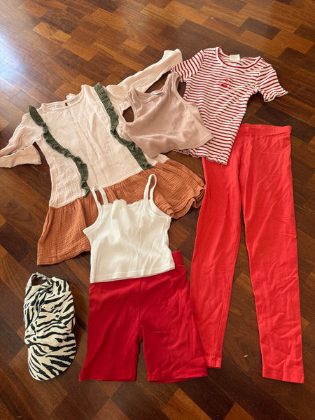 7pc sizes 8 and 9 girls clothes play bundle - Cotton On, Zara, Seed, Target, Alex & Ant