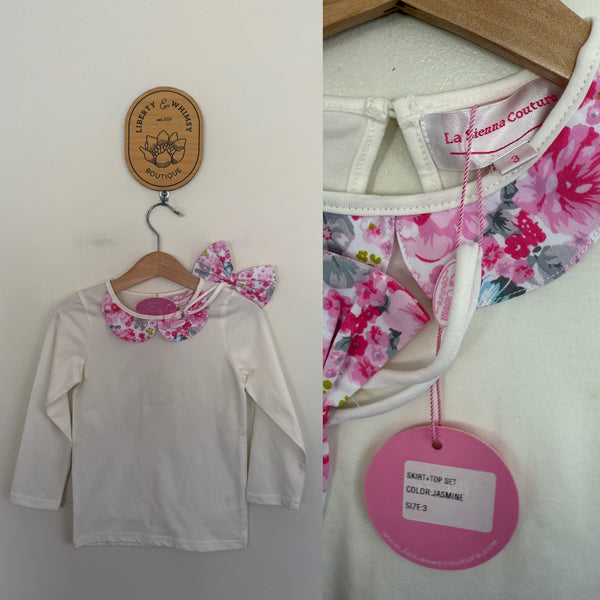La Sienna l/s Jasmine top with bow Sz 3 NWT