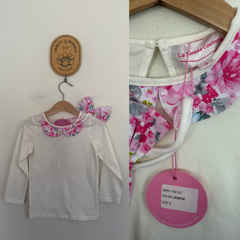 La Sienna l/s Jasmine top with bow Sz 3 NWT
