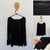 Estelle l/s black flair sleeve top Sz M (plus size) EUC worn twice