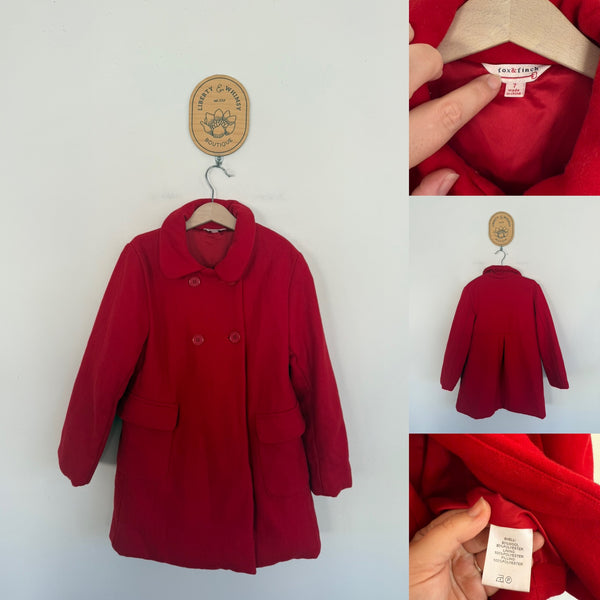 Fox & Finch red wool coat Sz 7 as new - looks mostly unworn