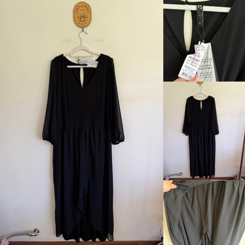 Taking Shape black chiffon jumpsuit Sz 18 RRP $199.95 NWT