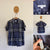 Burberry navy blue check collared shirt Sz 14 as new