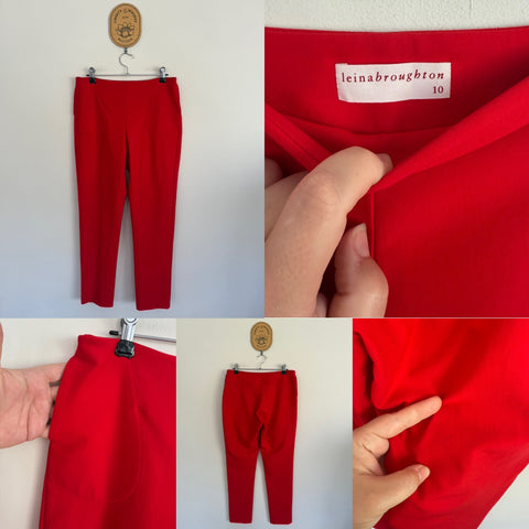Leina Broughton red pants Sz 10 RRP $249 NWOT - slight shop mark on back of leg if I’m being fussy