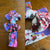 Purple floral Sz M bow 19cm 6-12m NWOT