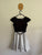 Origami black/silver belted dress Sz 16 as new