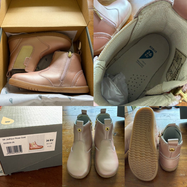 Bobux jodhpur rose gold boots Sz 26EU, 8.5UK, 9US RRP $110 BNIB