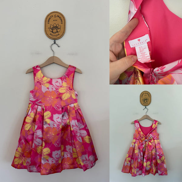 LuluRain floral bow dress Sz 5 NWPT