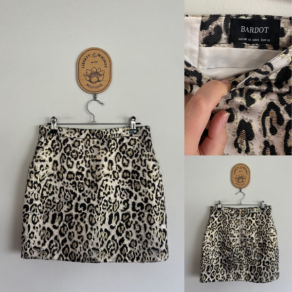 Bardot leopard print skirt 10 as new