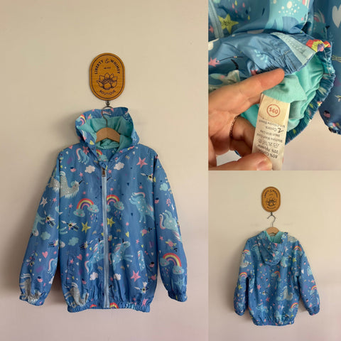 Unbranded unicorn rain jacket Sz 8 as new