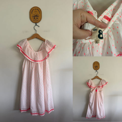 Cotton On white ruffle dress Sz 8 as new