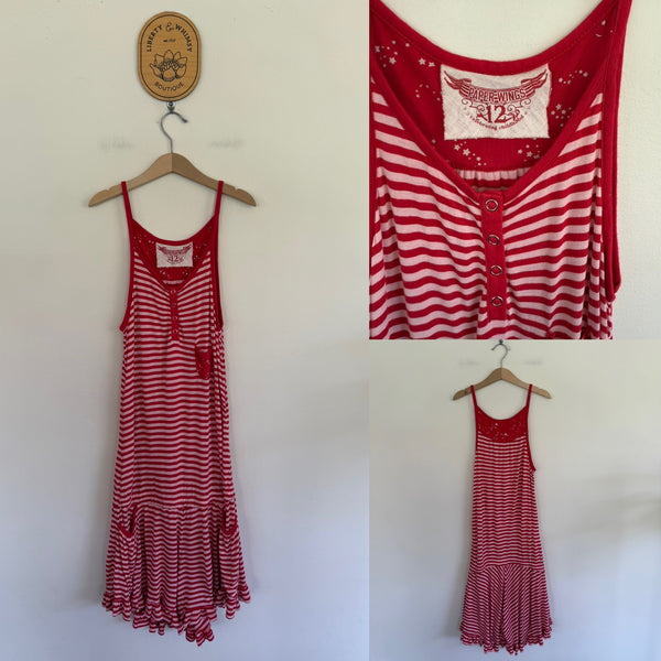 Paper Wings stripe playsuit Sz 12 NWOT