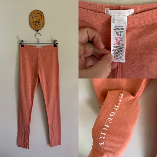 Burberry salmon leggings Sz 14 EUC worn once
