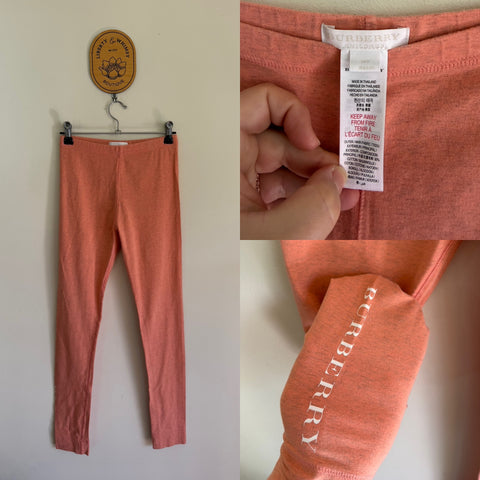 Burberry salmon leggings Sz 14 EUC worn once