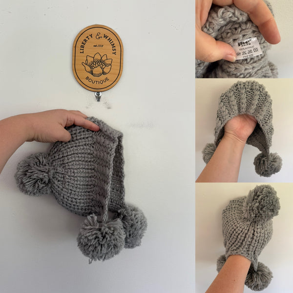 JHC grey chunky knit beanie One Size as new