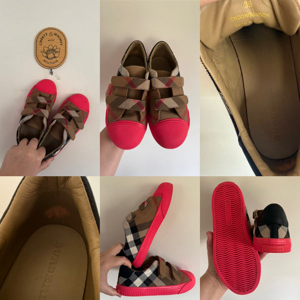 Burberry house check trainers Sz 35 EEUC - see item description