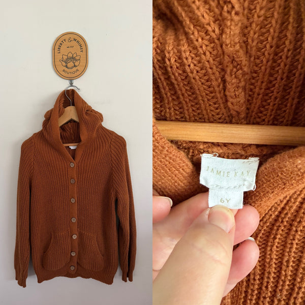 Jamie Kay terracotta hooded cardigan Sz 6 EUC