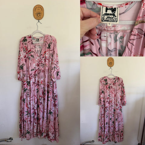 Jaase 1/2 sleeve pink button dress Sz 18 as new, see description