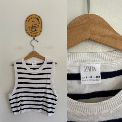 Zara Girl stripe knit vest Sz 11-12 NWOT