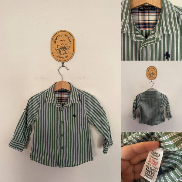 Autograph by Marks & Spencer stripe button up shirt Sz 1 as new