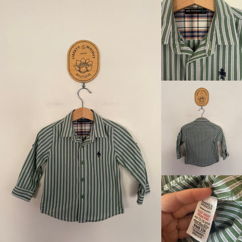 Autograph by Marks & Spencer stripe button up shirt Sz 1 as new