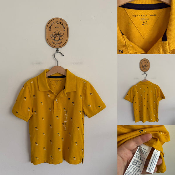 Tommy Hilfiger gold polo shirt Sz 6-7 but small fit, NWPT