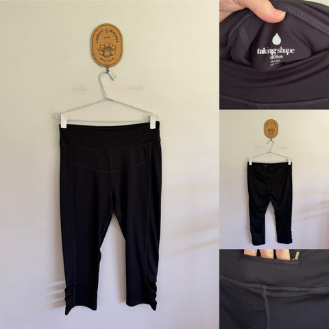 Taking Shape Active black 3/4 leggings Sz XXS (14 approx) RRP $89.99 NWOT