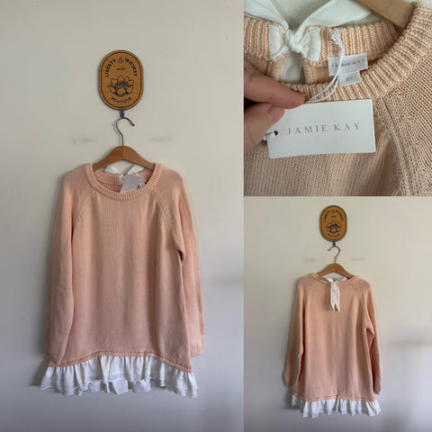 Jamie Kay peach ruffle hem jumper Sz 8 NWT
