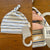 Purebaby stripe knot hat Sz M (up to 1) NWT